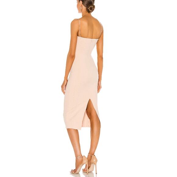 Misha X Revolve Bodycon Midi Dress Spaghetti Straps Size 2 Irisa Dress Pink NWOT - Picture 3 of 8